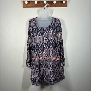 K By Kersh Multicolor Boho Tunic Size Medium